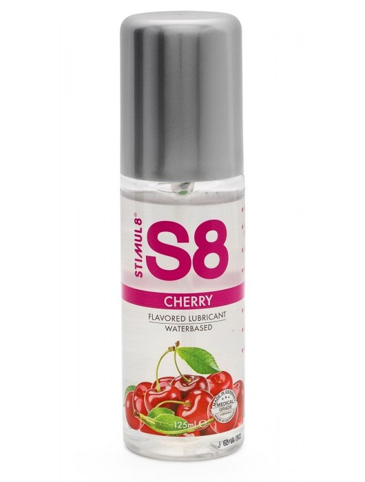 Смазка на водной основе S8 Flavored Lube со вкусом вишни - 125 мл. - Stimul8 - купить с доставкой в Балашихе