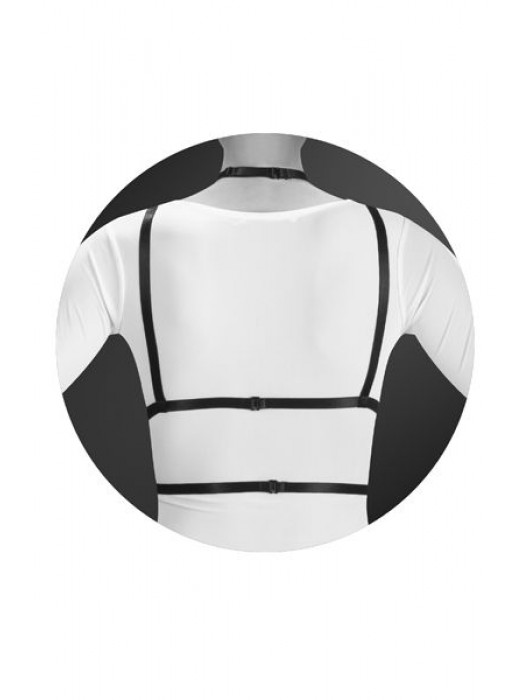 Черная упряжь на грудь Laura - Bijoux Pour Toi - купить с доставкой в Балашихе