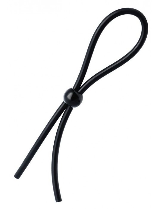 Черное лассо на пенис с одной бусиной - A-toys - в Балашихе купить с доставкой