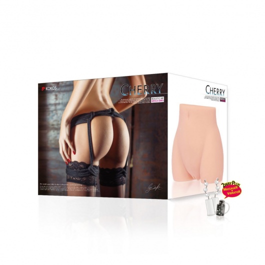Мастурбатор-полуторс Cherry с вибрацией и двумя любовными тоннелями - KOKOS - в Балашихе купить с доставкой