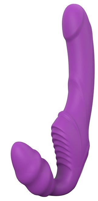 Фиолетовый безремневой вибрострапон DOUBLE DIPPER - Dream Toys - купить с доставкой в Балашихе