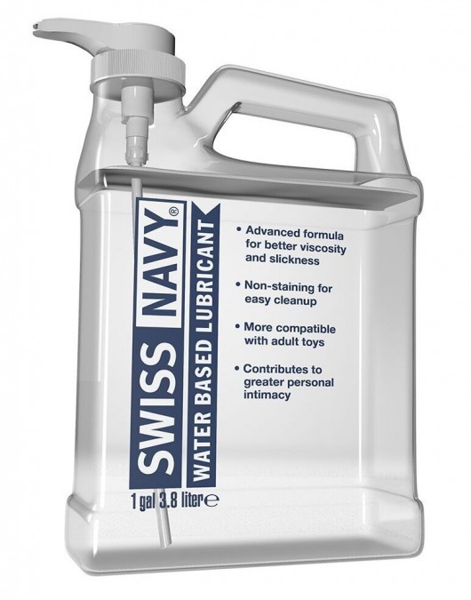 Канистра лубриканта Swiss Navy Water Based Lube на водной основе - 3,8 л. - Swiss navy - купить с доставкой в Балашихе