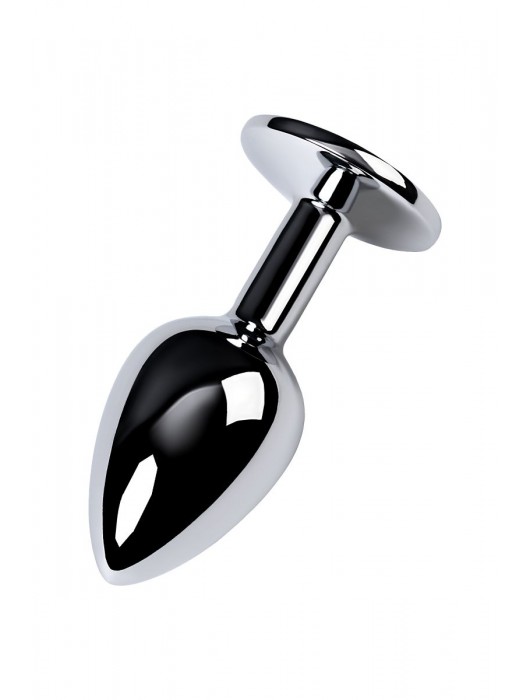 Серебристая конусовидная анальная пробка с фиолетовым кристаллом - 7 см. - ToyFa - купить с доставкой в Балашихе