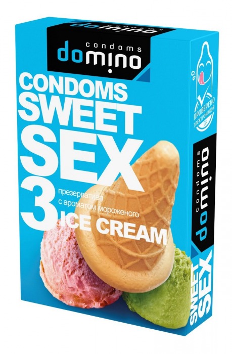 Презервативы для орального секса DOMINO Sweet Sex с ароматом мороженого - 3 шт. - Domino - купить с доставкой в Балашихе