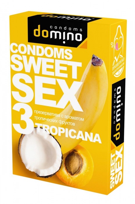 Презервативы для орального секса DOMINO Sweet Sex с ароматом тропических фруктов - 3 шт. - Domino - купить с доставкой в Балашихе