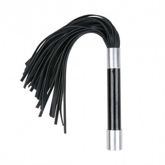 Черная плеть Easytoys Flogger With Metal Grip - 38 см. - Easy toys - купить с доставкой в Балашихе