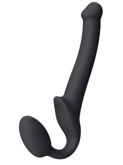 Черный безремневой страпон Silicone Bendable Strap-On S - Strap-on-me - купить с доставкой в Балашихе