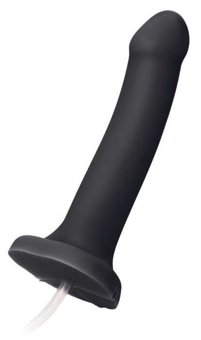 Черный фаллос с имитацией эякуляции Silicon Cum Dildo L - 19,6 см. - Strap-on-me - купить с доставкой в Балашихе
