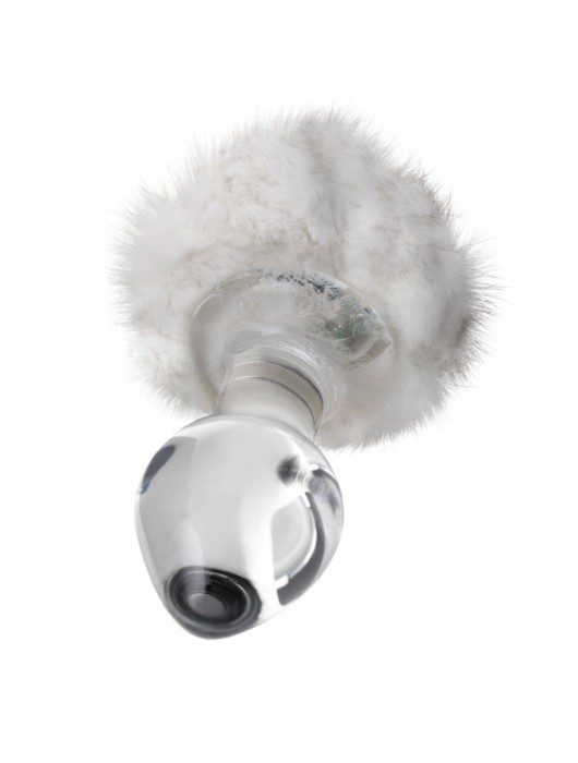 Стеклянная анальная втулка с хвостиком - 9,5 см. - Sexus - купить с доставкой в Балашихе