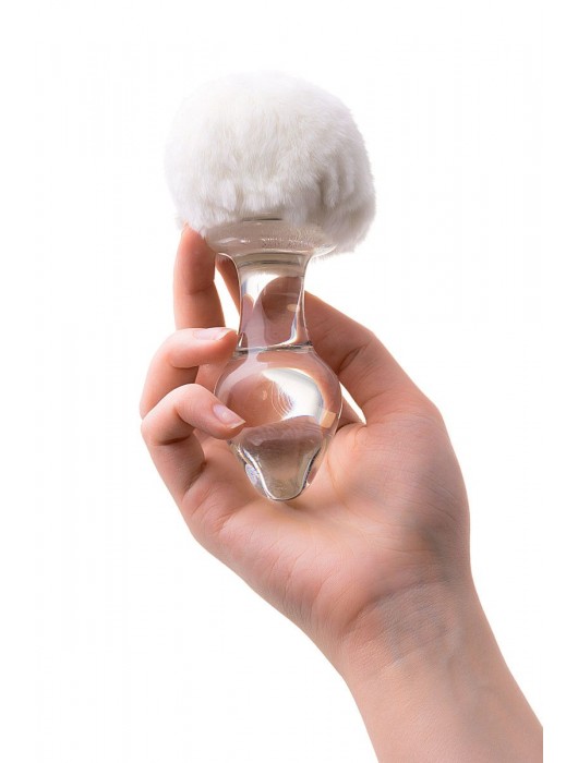 Стеклянная анальная втулка с хвостиком - 9,5 см. - Sexus - купить с доставкой в Балашихе