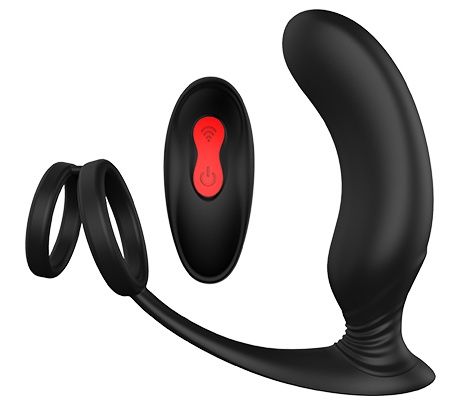 Черный массажер простаты REMOTE P-PLEASER - Dream Toys - в Балашихе купить с доставкой