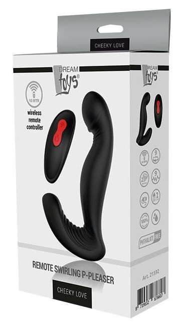Черный вибромассажер простаты SWIRLING P-PLEASER - Dream Toys - в Балашихе купить с доставкой