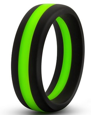 Черно-зеленое эрекционное кольцо Silicone Go Pro Cock Ring - Blush Novelties - в Балашихе купить с доставкой