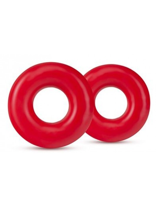 Набор из 2 красных эрекционных колец DONUT RINGS OVERSIZED - Blush Novelties - в Балашихе купить с доставкой