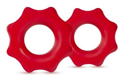 Набор из 2 красных фигурных эрекционных колец NUTZ - Blush Novelties - в Балашихе купить с доставкой