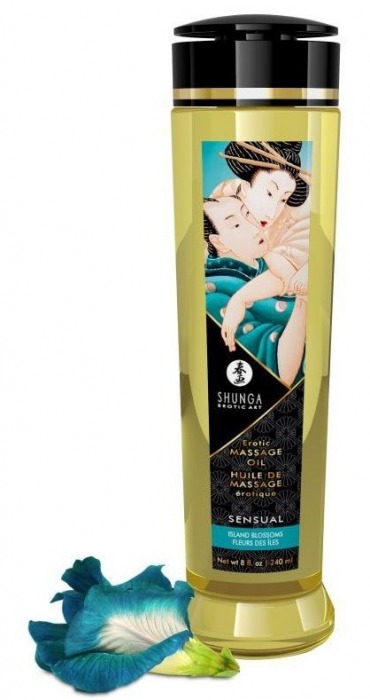 Массажное масло Sensual с цветочным ароматом - 240 мл. - Shunga - купить с доставкой в Балашихе