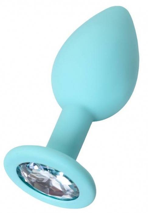 Мятная анальная пробка с прозрачным кристаллом Brilliant - 7 см. - ToyFa - купить с доставкой в Балашихе