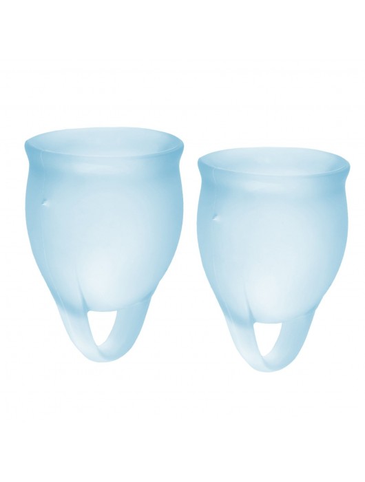 Набор голубых менструальных чаш Feel confident Menstrual Cup - Satisfyer - купить с доставкой в Балашихе
