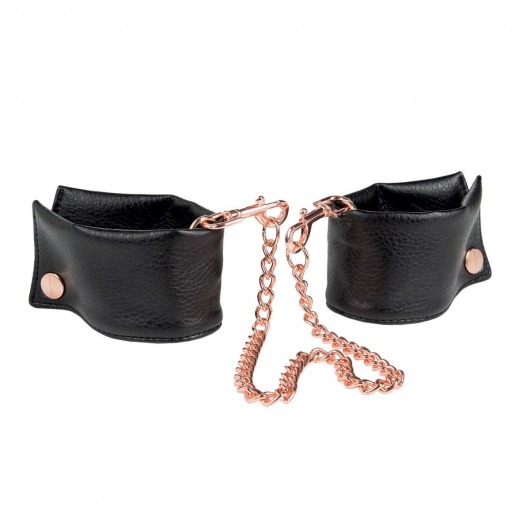 Черные мягкие наручники Entice French Cuffs с цепью - California Exotic Novelties - купить с доставкой в Балашихе