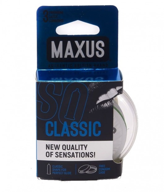 Классические презервативы в пластиковом кейсе MAXUS Classic - 3 шт. - Maxus - купить с доставкой в Балашихе