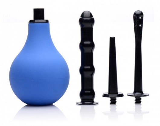 Анальный душ с 3 насадками Premium One-way Valve Anal Douche Set - XR Brands - купить с доставкой в Балашихе
