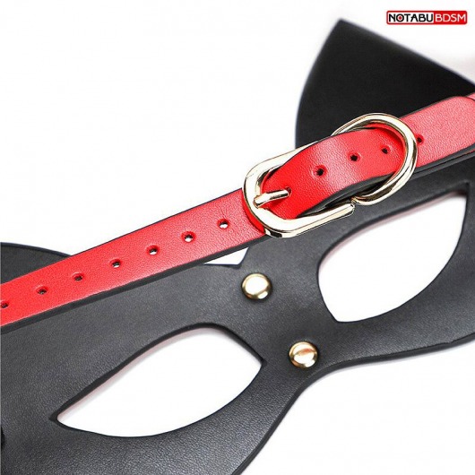 Красно-черная игровая маска с ушками - Notabu - купить с доставкой в Балашихе