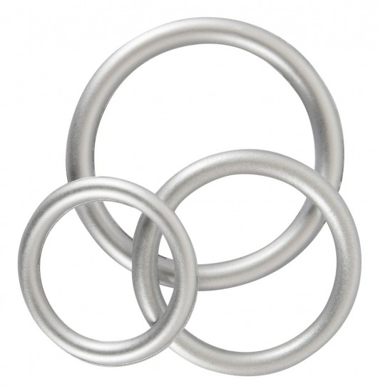 Набор из 3 эрекционных колец под металл Metallic Silicone Cock Ring Set - Orion - в Балашихе купить с доставкой
