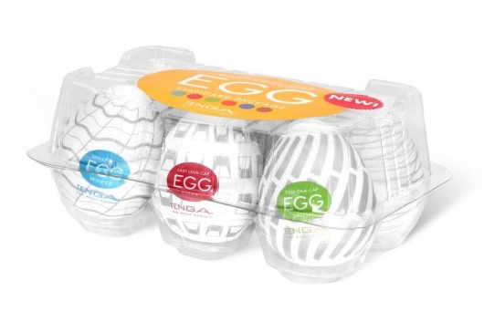 Набор из 6 мастурбаторов Tenga EGG Easy Beat с различным рельефом - Tenga - в Балашихе купить с доставкой