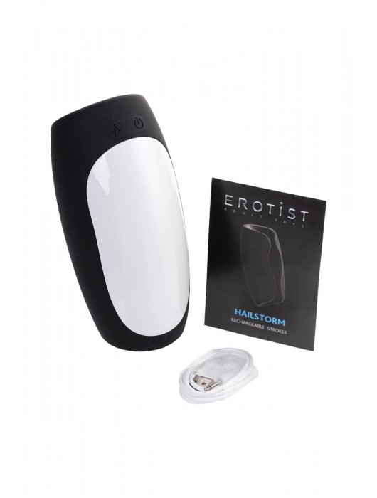 Черно-белый перезаряжаемый мастурбатор Erotist Hailstorm - Erotist Adult Toys - в Балашихе купить с доставкой