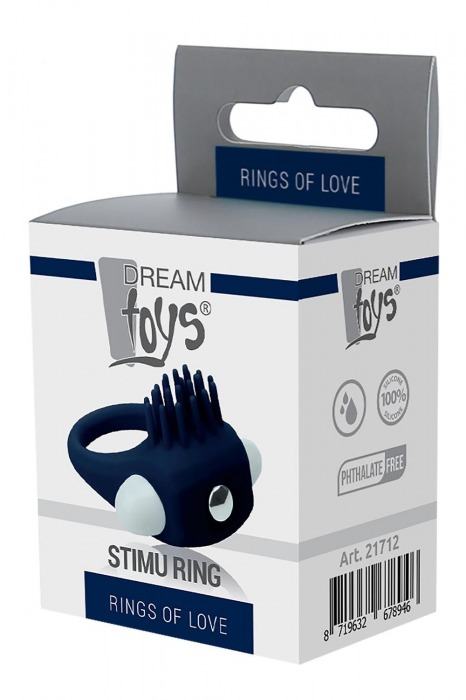 Синее эрекционное виброкольцо STIMU RING - Dream Toys - в Балашихе купить с доставкой