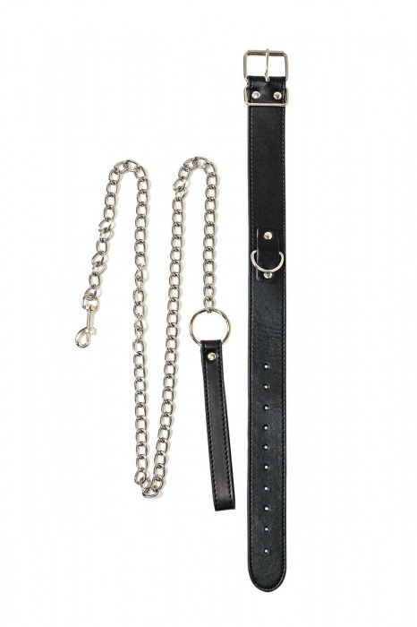 Черный ошейник с поводком Wild - Lola Games - купить с доставкой в Балашихе