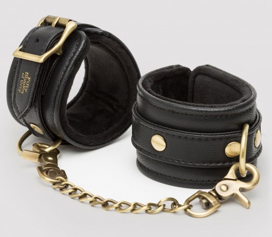 Черные наручники Bound to You Faux Leather Wrist Cuffs - Fifty Shades of Grey - купить с доставкой в Балашихе