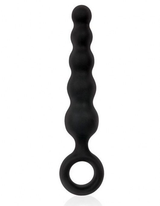 Черный анальный стимулятор-елочка с ограничительным колечком - 8,5 см. - Sex Expert