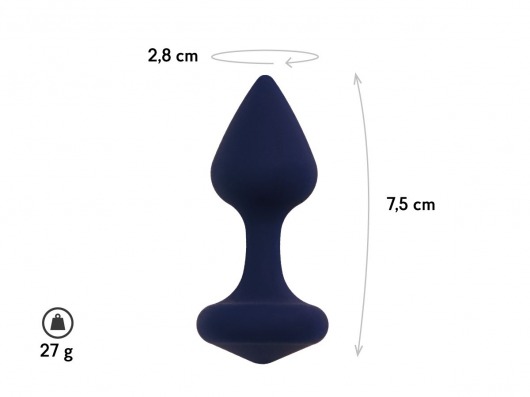 Темно-синяя анальная пробка Exo S - 7,5 см. - Le Frivole