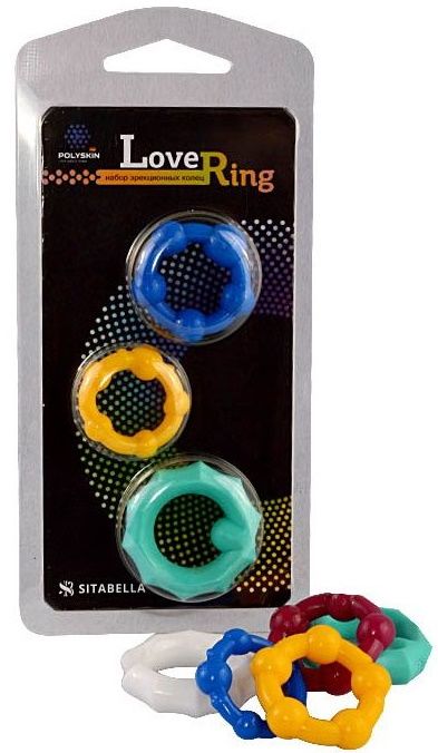 Набор из 3 цветных эрекционных колец Love Ring - Sitabella - в Балашихе купить с доставкой