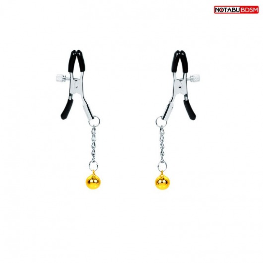 Оригинальные зажимы на соски с желтыми шариками - Notabu - купить с доставкой в Балашихе