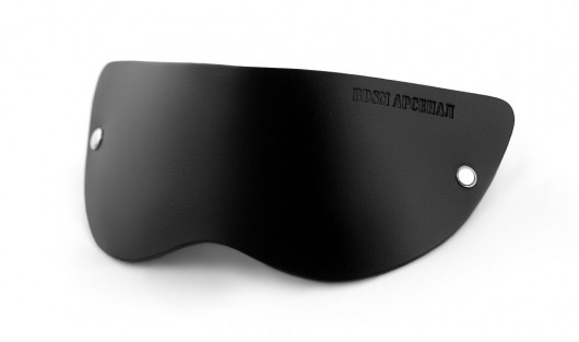 Черная плотная кожаная маска на глаза - БДСМ Арсенал - купить с доставкой в Балашихе