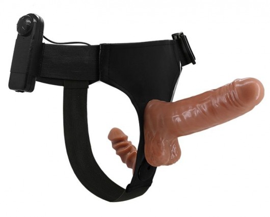Страпон с вагинальной пробкой и вибрацией Ultra Passionate Harness - 16 см. - Baile - купить с доставкой в Балашихе