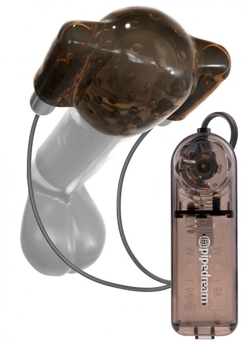 Дымчатый вибростимулятор головки пениса Dual Vibrating Head Teaser - Pipedream - в Балашихе купить с доставкой