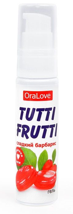 Гель-смазка Tutti-frutti со вкусом барбариса - 30 гр. - Биоритм - купить с доставкой в Балашихе