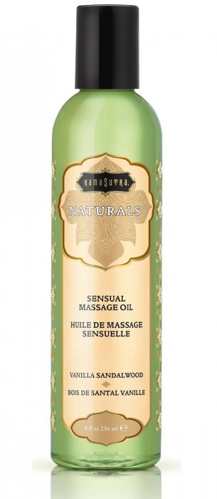 Массажное масло Naturals Vanilla Sandalwood с ароматом ванили и сандала - 236 мл. - Kama Sutra - купить с доставкой в Балашихе
