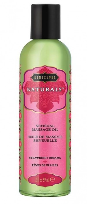 Массажное масло Naturals Strawberry Dreams с ароматом клубники - 59 мл. - Kama Sutra - купить с доставкой в Балашихе