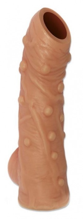 Телесная насадка с пупырышками и открытой головкой Nude Sleeve M - 12 см. - KOKOS - в Балашихе купить с доставкой