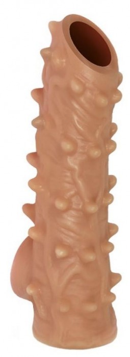 Телесная насадка с шипами и открытой головкой Nude Sleeve L - 14 см. - KOKOS - в Балашихе купить с доставкой