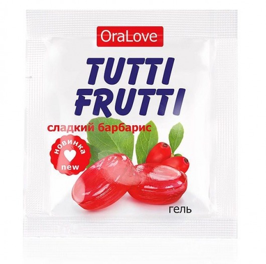 Гель-смазка Tutti-frutti со вкусом барбариса - 4 гр. - Биоритм - купить с доставкой в Балашихе
