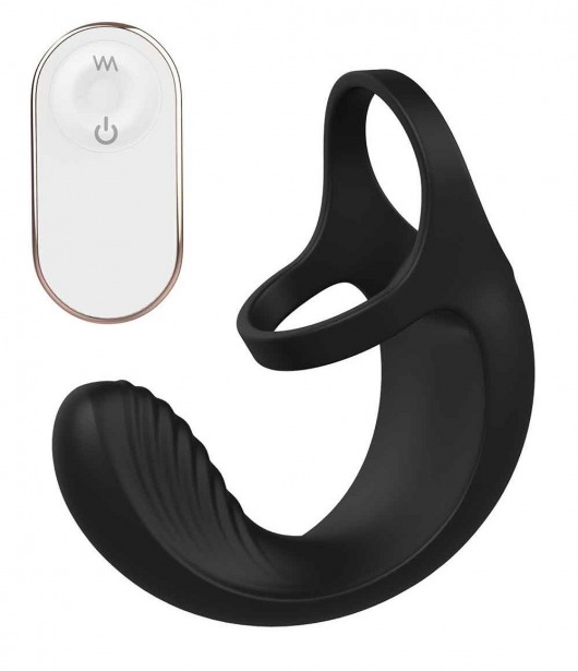 Черный анальный стимулятор с эрекционными кольцами Remote Couple Teaser - Dream Toys - в Балашихе купить с доставкой