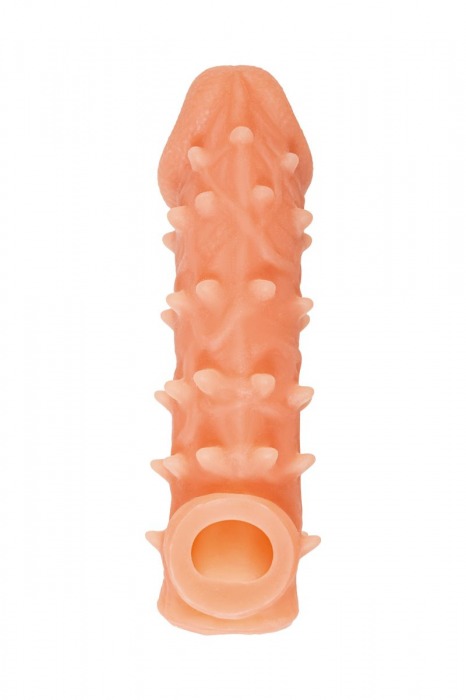 Телесная закрытая насадка с пупырышками Cock Sleeve Size M - 15,6 см. - KOKOS - в Балашихе купить с доставкой