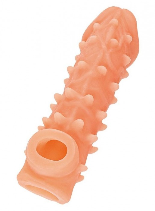 Телесная закрытая насадка с пупырышками Cock Sleeve Size L - 17,6 см. - KOKOS - в Балашихе купить с доставкой