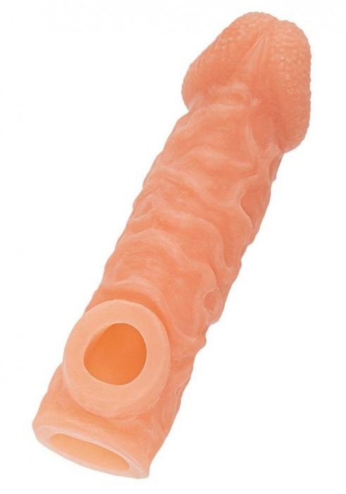 Телесная закрытая насадка с шершавой головкой Cock Sleeve Size L - 17,6 см. - KOKOS - в Балашихе купить с доставкой