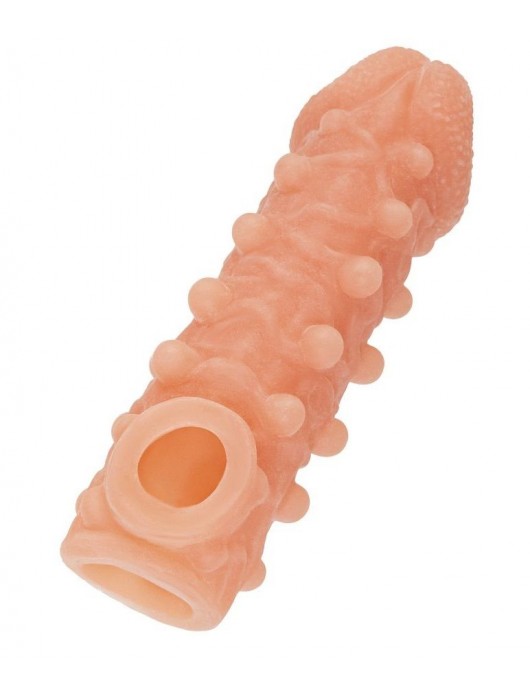 Телесная закрытая насадка с шариками Cock Sleeve Size S - 13,8 см. - KOKOS - в Балашихе купить с доставкой